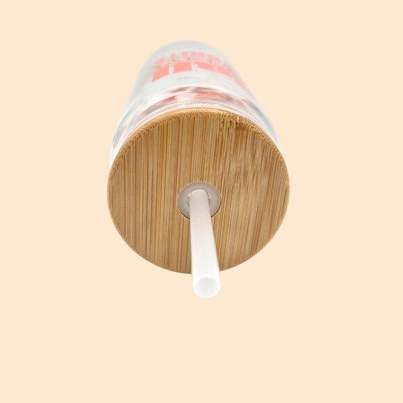 NEW FALL IS MY FAVORITE DBL GLASS TUMBLER CONFETTI LEAVES BAMBOO LID & STRAW - Picture 5 of 7